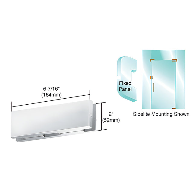 CRL Polished Stainless EUR Series Sidelite or Glass Door Mounted Keeper