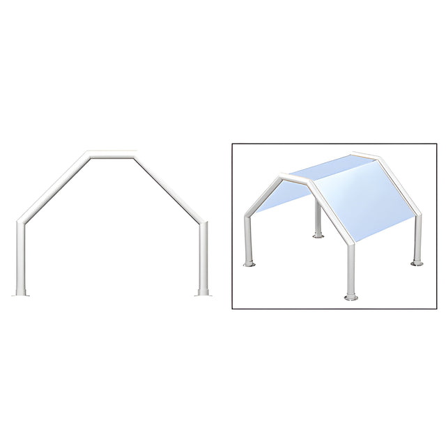 CRL Polished Stainless Elegant 110 Series 1-1/2" Tubing Glass On Top and Slants Only Sneeze Guard