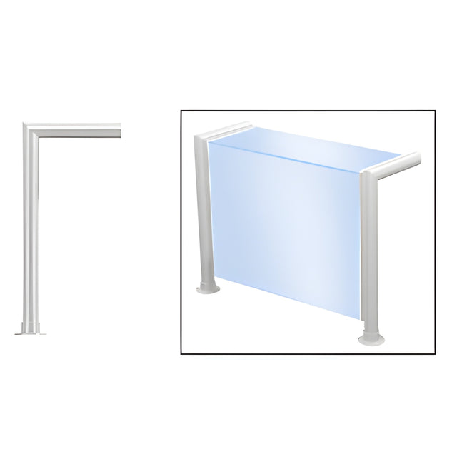 CRL Polished Stainless Elegant 139 Series 1-1/2" Tubing Glass On Top and Front Only Sneeze Guard