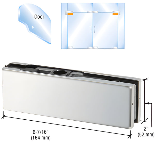 CRL Polished Stainless European Top Door Patch Fitting with 1NT303 Insert