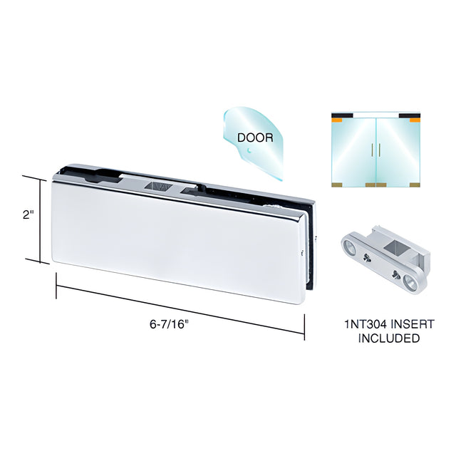 CRL Polished Stainless European Top Door Patch Fitting with 1NT304 Insert