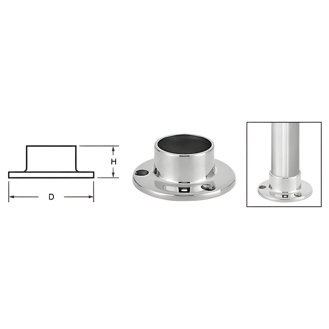 CRL Polished Stainless Full Flange for 2" Tubing