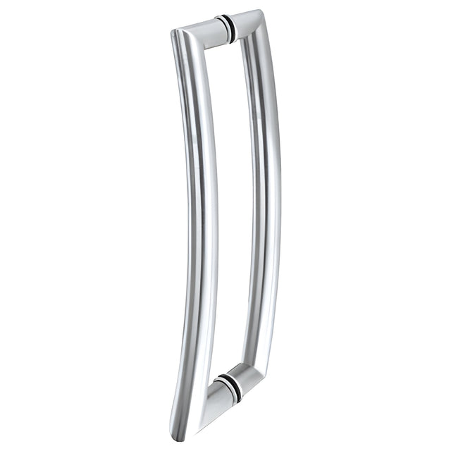 CRL Polished Stainless Glass Mounted Curved Tubular Back-to-Back Pull Handle - 24" (610 mm)