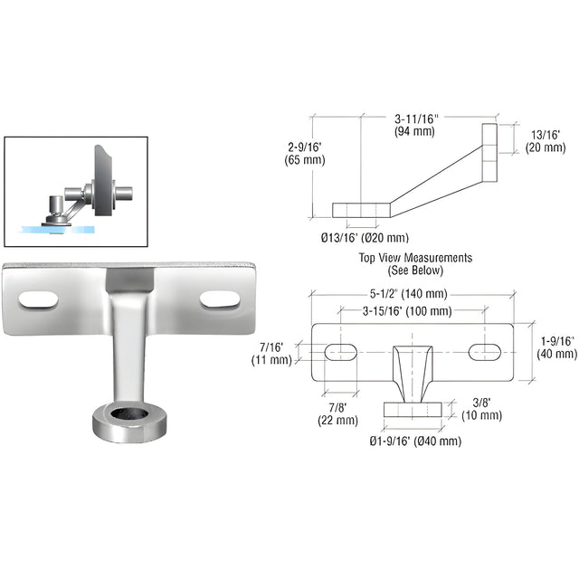 CRL Polished Stainless Heavy-Duty Spider Fitting Single Arm Wall Mount Frame Spider