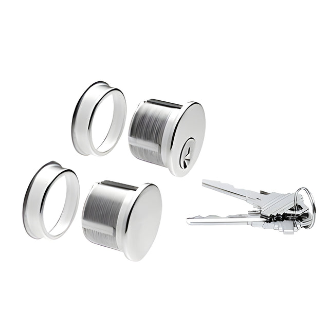 CRL Polished Stainless Keyed Cylinder and Dummy Combo