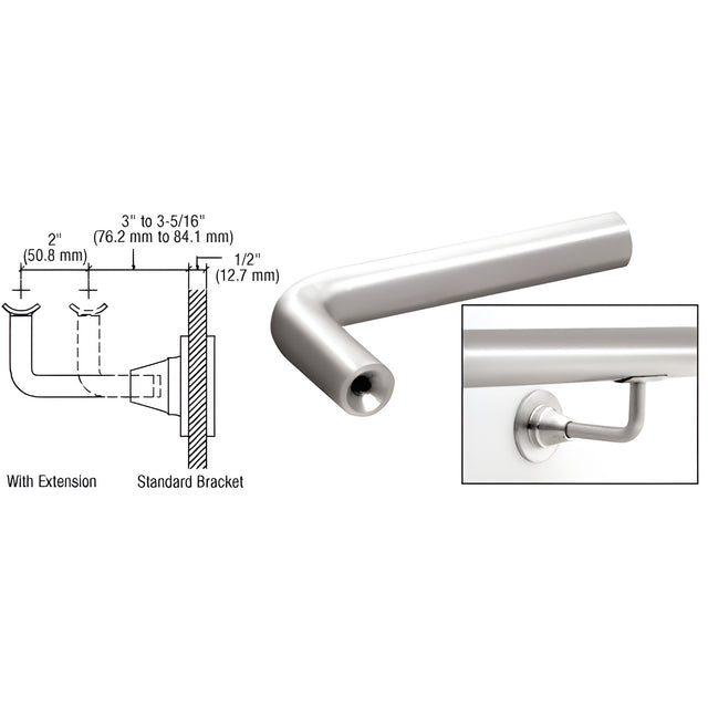 CRL Polished Stainless Newport Series Extension Arms for HR2D Series Brackets