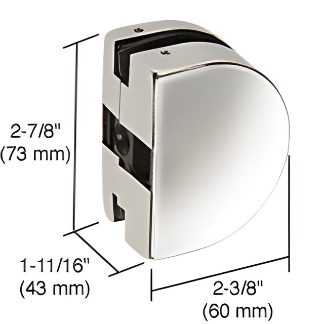 CRL Polished Stainless PTH Series Glass Mounted Patch Lock Keeper