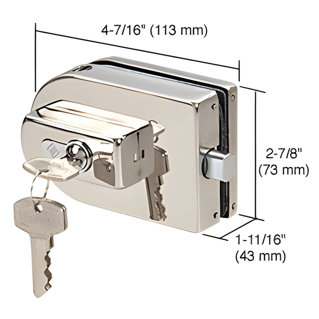 CRL Polished Stainless PTH Series Glass Mounted Patch Lock