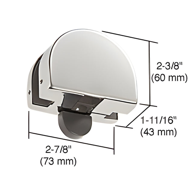 CRL Polished Stainless PTH Series Top Transom Door Stop Patch Fitting