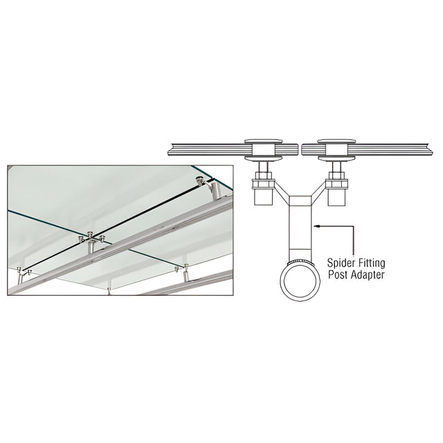 CRL Polished Stainless Spider Fitting Post Adaptor - Custom