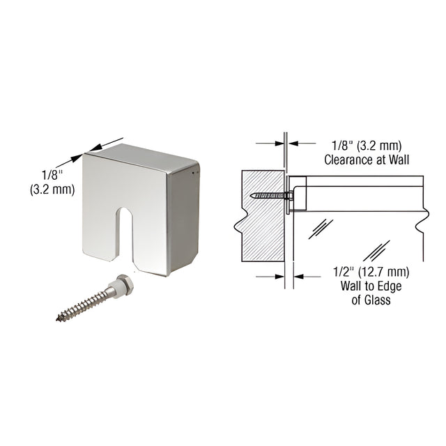 CRL Polished Stainless Square Stabilizing End Cap for 1-1/2" Diameter Cap Railing