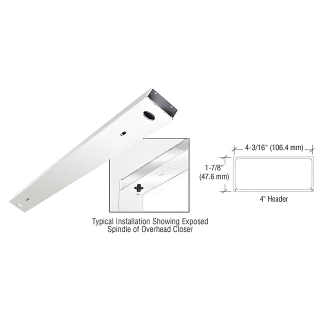 CRL Polished Stainless Steel 4" x 72" Double Door Header