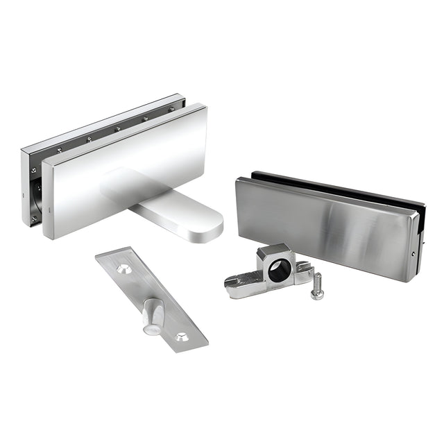CRL Polished Stainless Steel Hydraulic Patch Door Set Hold Open