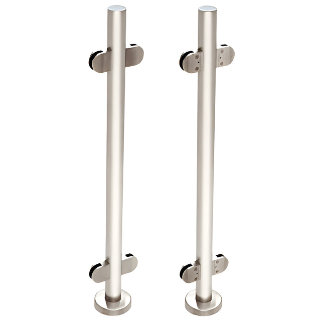 CRL Polished Stainless Steel Schedule 40 Center Post Rail for Use with Glass Infill Panels