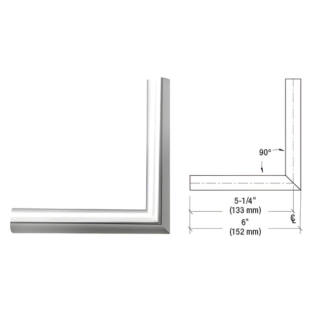 CRL Polished Stainless Steel Wall 90 Degree Corner