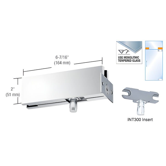 CRL Polished Stainless Wall Mounted Transom Patch with 1NT300 Insert
