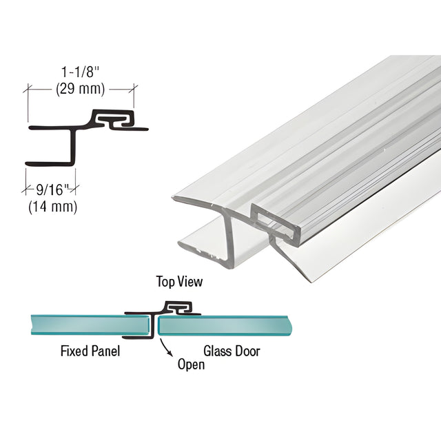CRL Polycarbonate Strike and Door H-Jamb with Vinyl Insert 180 Degree for 1/2" Glass