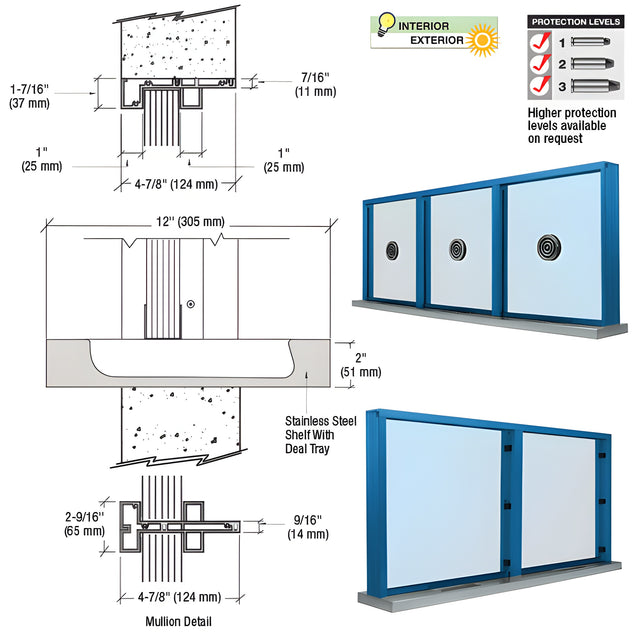 CRL Powder Painted (Specify) Aluminum Standard Inset Frame Multi-Lite Window