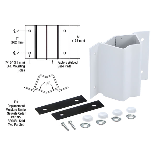 CRL Pre-Treated Aluminum Inside 135 Degree Fascia Mounted Bracket