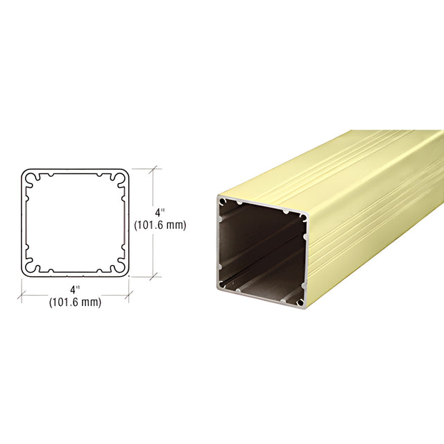 CRL Pre-Treated Aluminum Standard 4" x 4" Square 42" Long Post