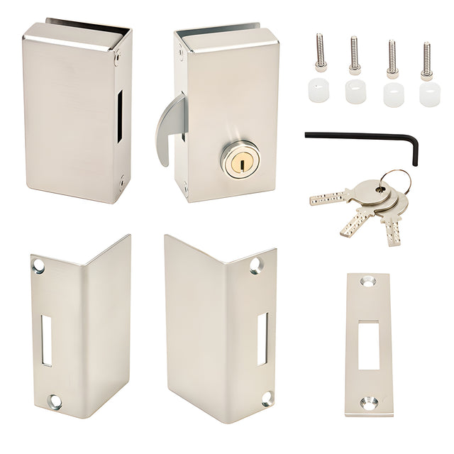 CRL Right Hand Sliding Glass Lock Brushed Stainless