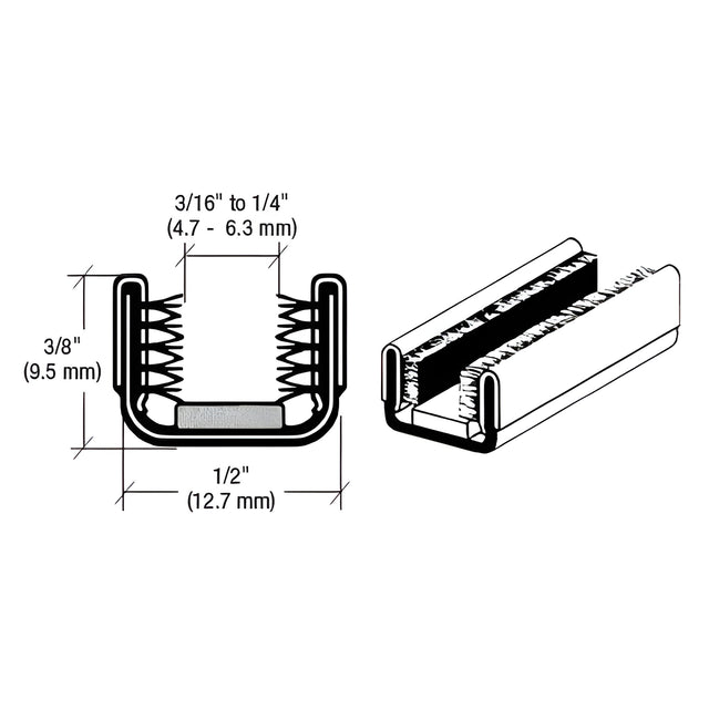 CRL Rigid 96" Unbeaded Glass Channel for Checker Taxi and International Truck