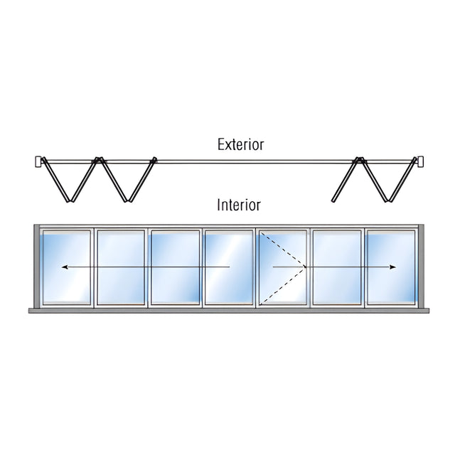CRL S55 Monterey 4+3 Bi-Fold Bi-Part Interior Swing with Raised Sill Black Powder Coat