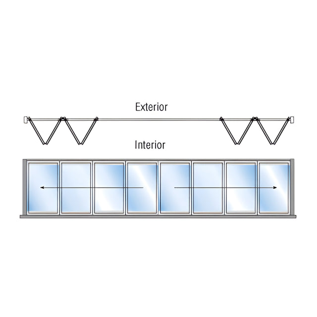 CRL S55 Monterey 4+4 Bi-Fold Bi-Part Interior Swing with Flush Sill Black Powder Coat