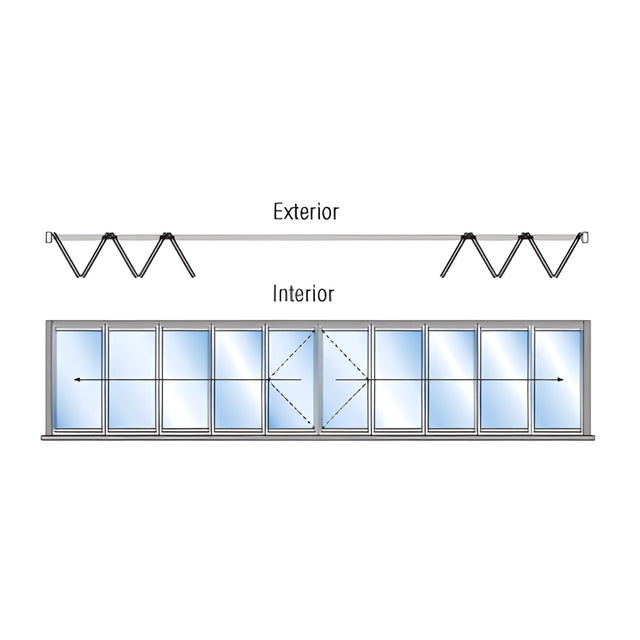 CRL S55 Monterey 5+5 Bi-Fold Bi-Part Interior Swing with Raised Sill White Powder Coat