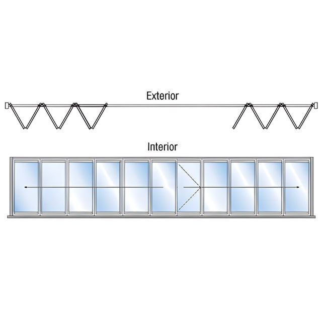 CRL S55 Monterey 6+5 Bi-Fold Bi-Part Interior Swing with Raised Sill Satin Anodized