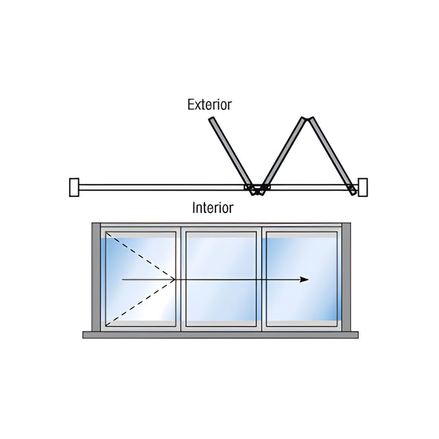 CRL S55 Monterey Bi-Fold 3 Panel Right Hand Exterior Swing with Flush Sill Bronze Anodized