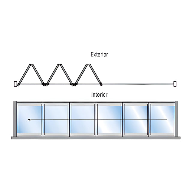 CRL S55 Monterey Bi-Fold 6 Panel Left Hand Exterior Swing with Raised Sill Satin Anodized