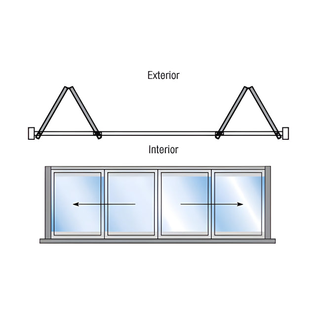 CRL S80 Monterey Thermally Broken 2+2 Bi-Fold Bi-Part Exterior Swing with Raised Sill Satin Anodized