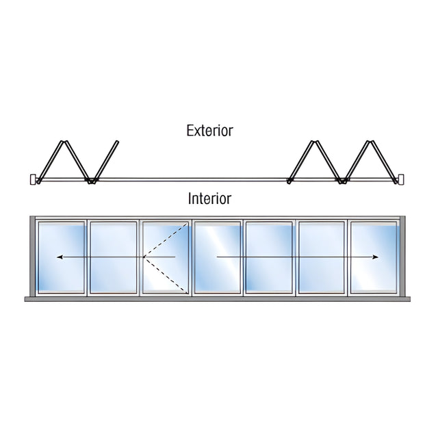 CRL S80 Monterey Thermally Broken 3+4 Bi-Fold Bi-Part Exterior Swing with Raised Sill White Powder Coat