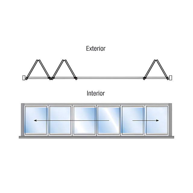 CRL S80 Monterey Thermally Broken 4+2 Bi-Fold Bi-Part Exterior Swing with Raised Sill Black Powder Coat