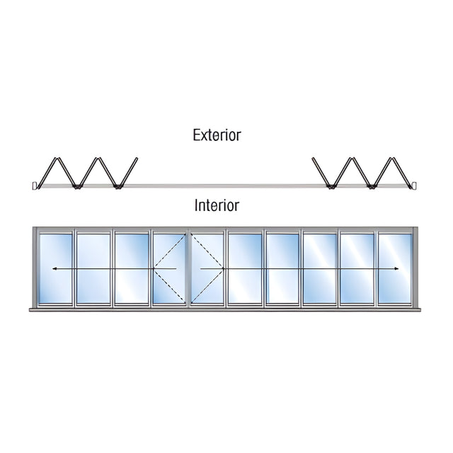 CRL S80 Monterey Thermally Broken 4+6 Bi-Fold Bi-Part Exterior Swing with Raised Sill Satin Anodized
