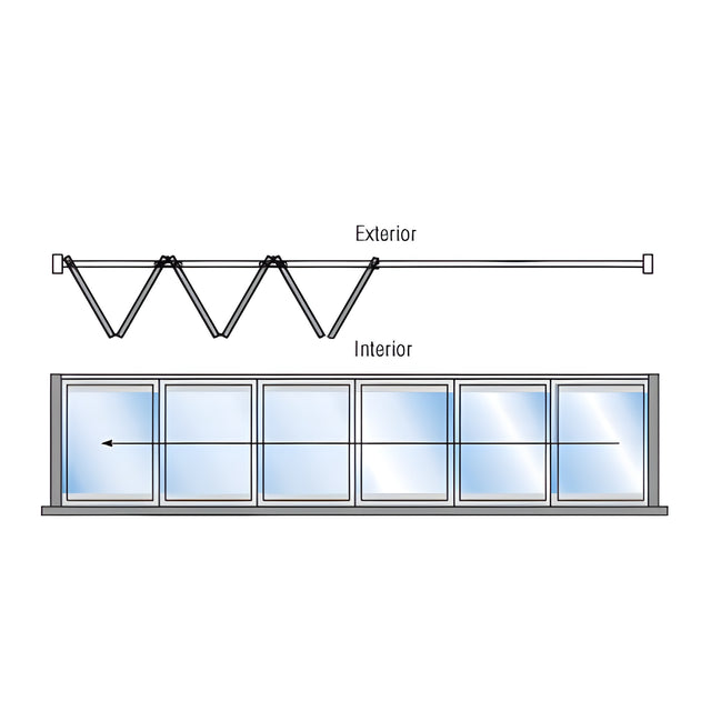 CRL S80 Monterey Thermally Broken Bi-Fold 6 Panel Left Hand Interior Swing with Raised Sill Satin Anodized