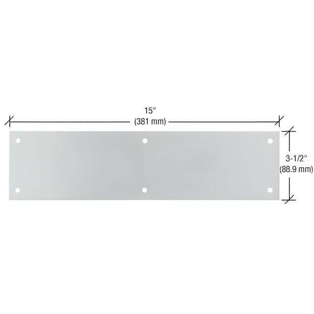 CRL Satin Aluminum 3-1/2" x 15" Push Plate
