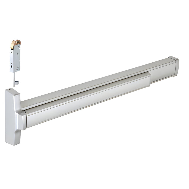CRL Satin Aluminum 36" Jackson® 2085 Push Pad Concealed Vertical Rod Left Hand Reverse Bevel Panic Exit Device