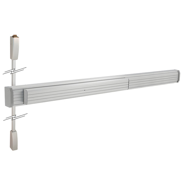 CRL Satin Aluminum 48" x 96" Jackson® 1275 Push Pad Surface Vertical Rod Panic Exit Device