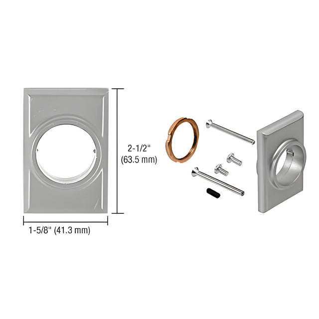 CRL Satin Aluminum Jackson® No.86 Mortise Cylinder Mounting Pad