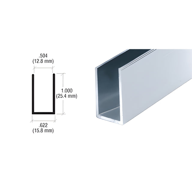 CRL Satin Anodized 1/2" Aluminum U-Channel