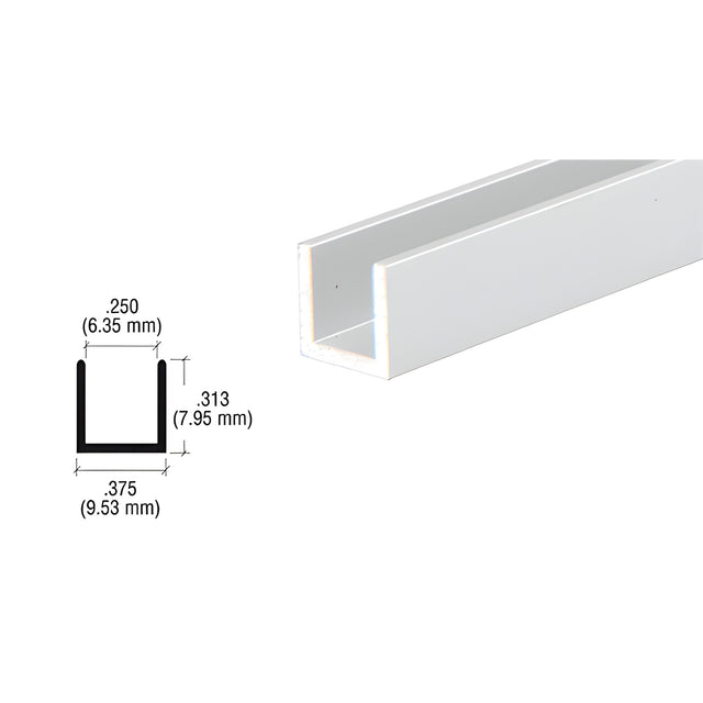 CRL Satin Anodized 1/4" Aluminum U-Channel