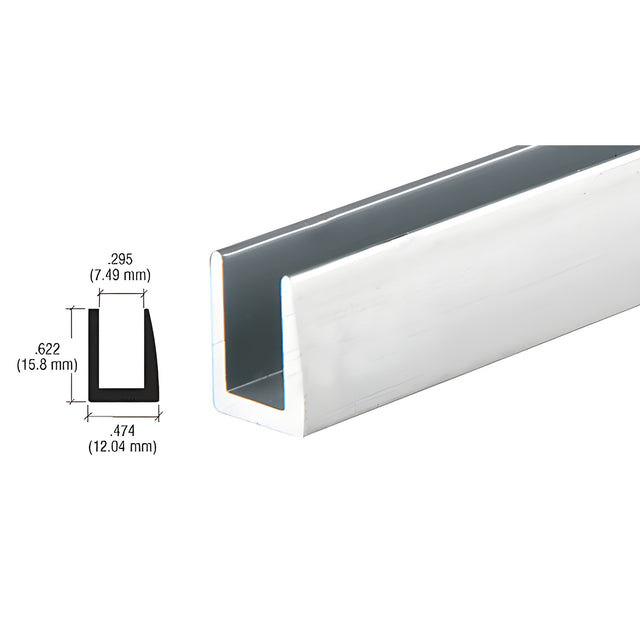 CRL Satin Anodized 1/4" Single Channel With 5/8" High Wall