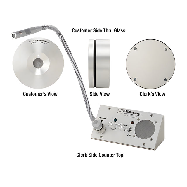 CRL Satin Anodized 115V AC Combination Counter-Top/Thru-Glass Two-Way Electronic Communicator