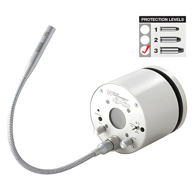 CRL Satin Anodized 115V AC Protection Level 3 Bullet Resistant "X" Model Thru-Glass Two-Way Electronic Communicator