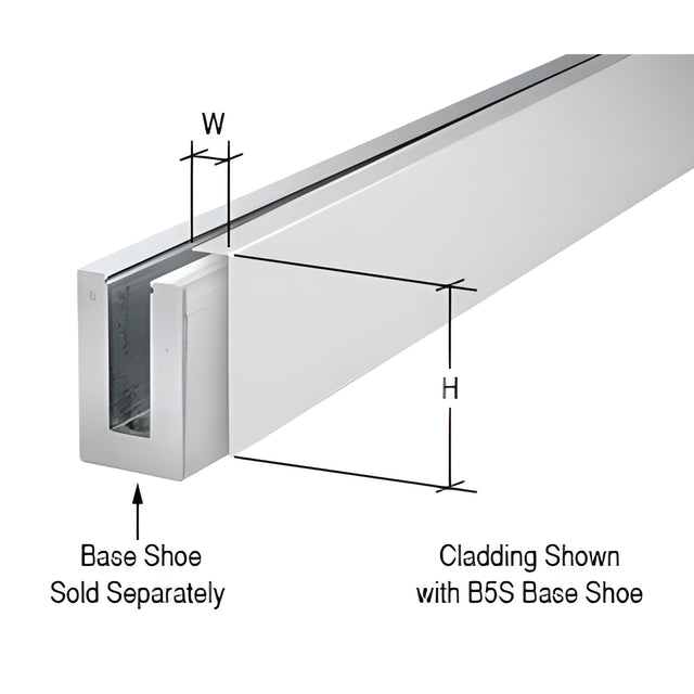 CRL Satin Anodized 120" Cladding for B5S Series Standard Square Aluminum Base Shoe