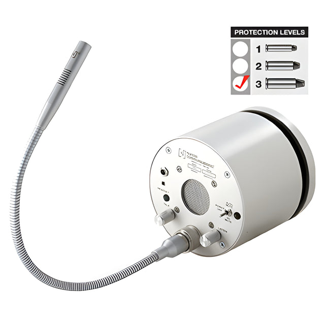 CRL Satin Anodized 12V DC Protection Level 3 Bullet Resistant "X" Model Thru-Glass Two-Way Electronic Communicator