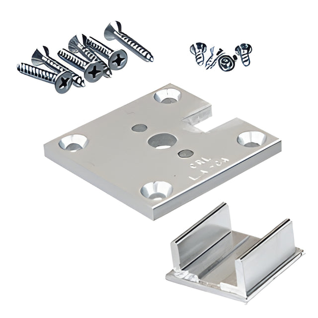 CRL Satin Anodized 2" x 2" End Partition Post Base Plate Kit for Posts Up to 24"