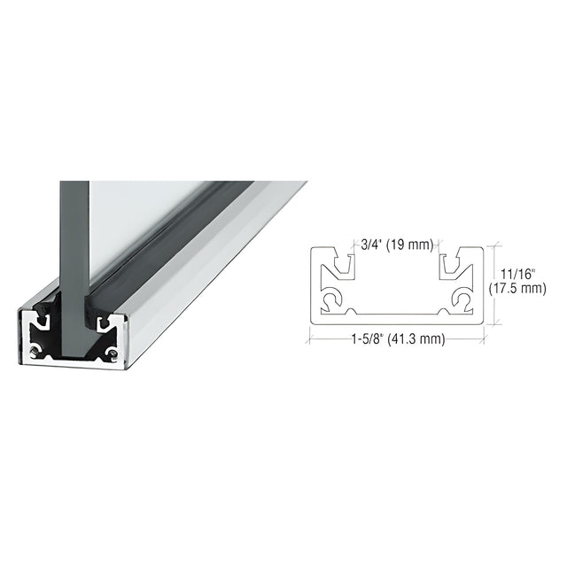 CRL Satin Anodized 240" Shallow U-Channel